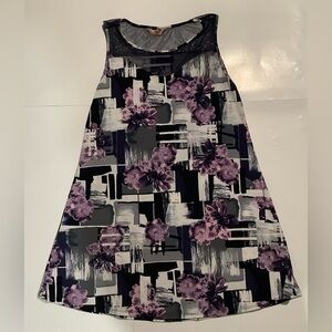 SJS Floral Dress Purple Blue Size M